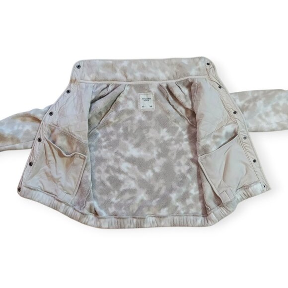 Abercrombie And Fitch Camo Print Soft Fleece Quilted Bomber Jacket Coat Sz Small - Picture 4 of 7